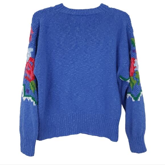 Vintage Susan Bristol Hand Knitted Cardigan Sweater Floral Small Cottagecore - Picture 2 of 3
